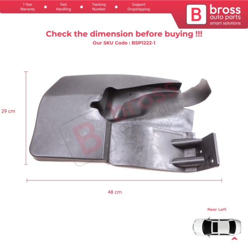 Rear Left Mud Flap Splash Guard for Mercedes Sprinter 906 NCV3 VW Crafter MK1 2006-2017 A9068820204