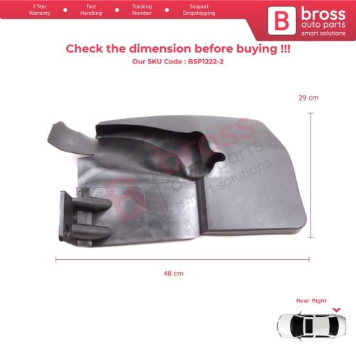 Rear Right Mud Flap Splash Guard for Mercedes Sprinter 906 NCV3 VW Crafter MK1 2006-2017 A9068820304