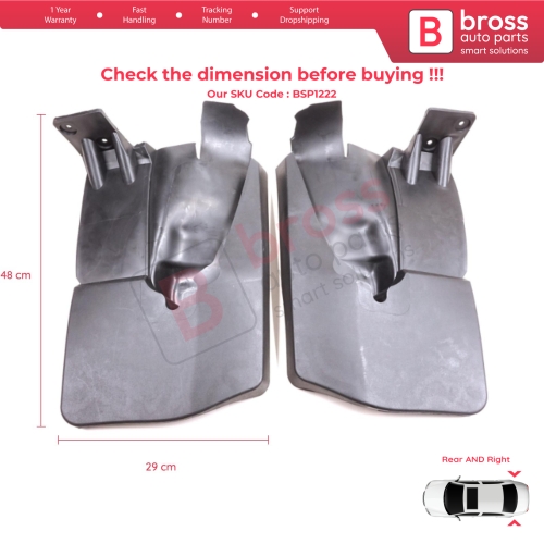 Rear Left Right Mud Flap Splash Guard for Mercedes Sprinter 906 NCV3 VW Crafter MK1 2006-2017 9068820204 9068820304