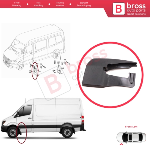 Front Left Mud Flap Splash Guard for Mercedes Sprinter 906 NCV3 VW Crafter MK1 2006-2017 A9068820004