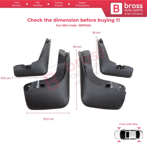 Front Rear Right Left Mud Flap Splash Guard for Mercedes V Class Vito W447 2014-On 4478900000 4478900100