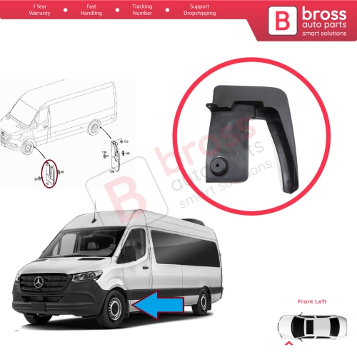 Front Left Mud Flap Splash Guard for Mercedes Sprinter 907 910 VW Crafter SY SZ 2017-On 9108890000