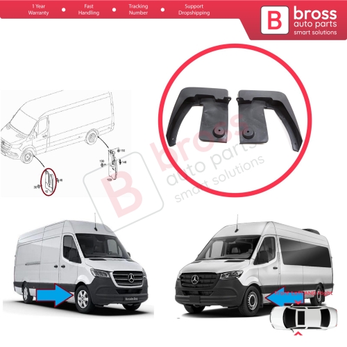 Front Right Left Mud Flap Splash Guard for Mercedes Sprinter 907 910 VW Crafter SY SZ 2017-On 9108890000 9108890100