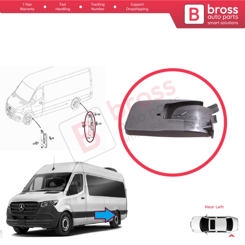 Rear Left Mud Flap Splash Guard for Mercedes Sprinter 907 910 VW Crafter SY SZ 2017-On A9078890200