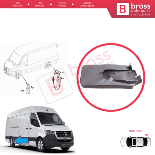 Rear Right Mud Flap Splash Guard for Mercedes Sprinter 907 910 VW Crafter SY SZ 2017-On A9078890300