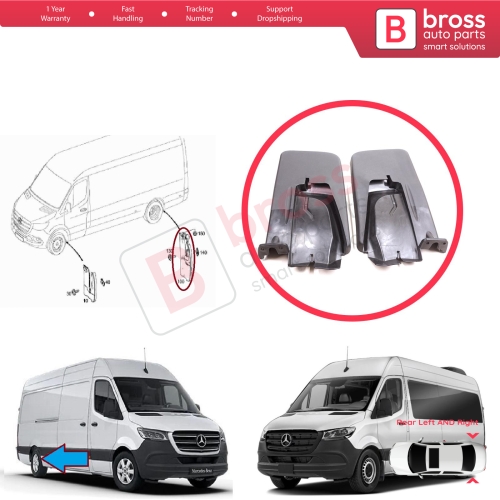 Rear Left Right Mud Flap Splash Guard for Mercedes Sprinter 907 910 VW Crafter SY SZ 2017-On 9078890200 9078890300