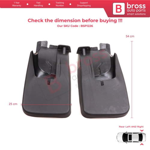 Rear Left Right Mud Flap Splash Guard for Mercedes Sprinter 907 910 VW Crafter SY SZ 2017-On 9078890200 9078890300
