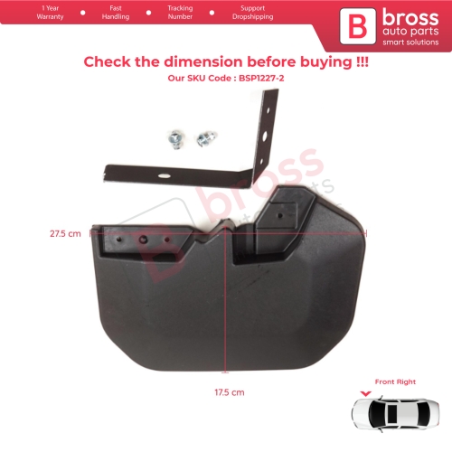 Front Right Mud Flap Splash Guard for Ford Transit MK8 T18 V363 FAD FBD FCD FDD FED 2013-On 1820756
