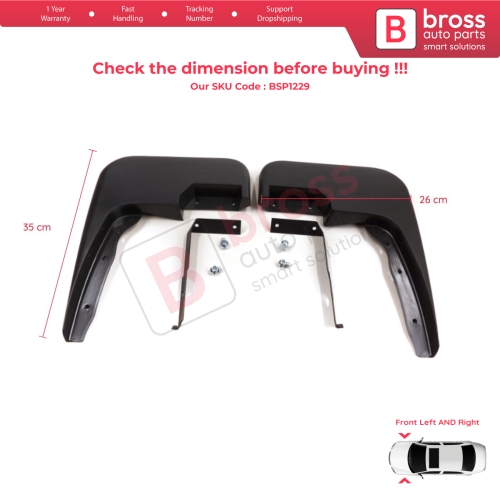 Front Left Right Mud Flap Splash Guard for Ford Transit MK6 MK7 Tourneo 2000-2014 1549539 1549540