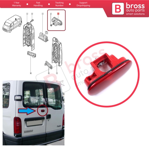Rear Door Stop Lamp 3rd Brake Light For Renault Master MK2 Mascott Vauxhall Opel Movano A Nissan Interstar X70 7700352940