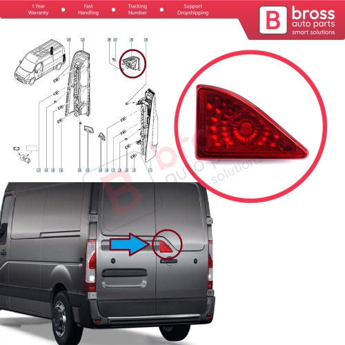 Rear Door Stop Lamp 3rd Brake Light For Renault Master MK3 Opel Vauxhall Movano B Nissan NV400 Interstar X62B 265900021R