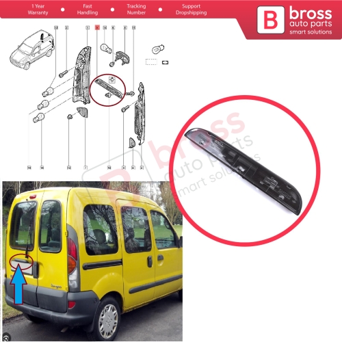 Rear Tailgate Number Licence Plate Light Lighting for Renault Kangoo MK1 KC Express FC 1997-2009 MPV Van 8200103260