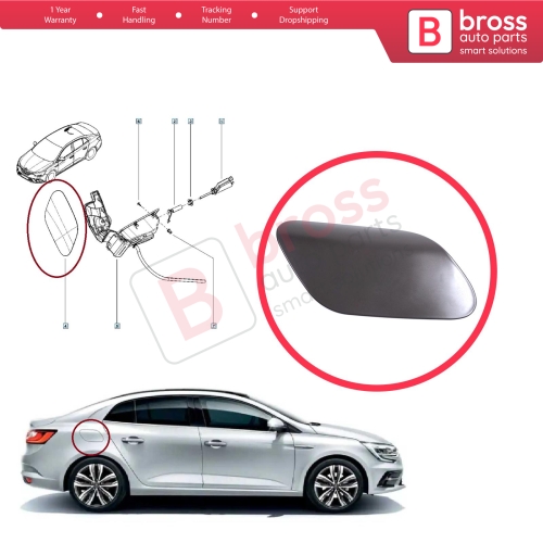 Fuel Tank Cap Cover Filler Flap for Renault Megane MK4 LFB 2016-On Sedan 788304101R