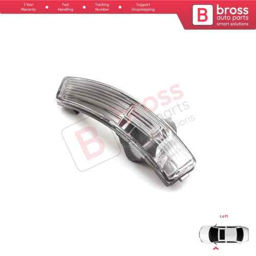 Left Side Door Wing Mirror White Clear Indicator Lamp Lens for Ford Focus 2007-2020 Mondeo MK4 2007-2015 8M5113B383AA