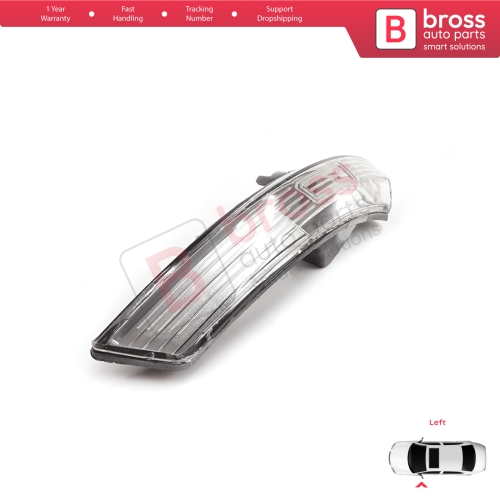Left Side Door Wing Mirror White Clear Indicator Lamp Lens for Ford Focus 2007-2020 Mondeo MK4 2007-2015 8M5113B383AA