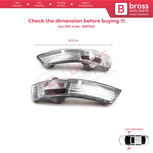 Side Door Wing Mirror White Clear Indicator Lamp Lens Left Right for Ford Focus 2007-2020 Mondeo MK4 2007-2015 1872845 1872847 