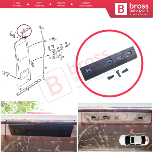 Rear Panel Door Trim Upper Plate for Mercedes Sprinter W901 W902 W903 W904 VW LT MK2 1996-2006 9017660219