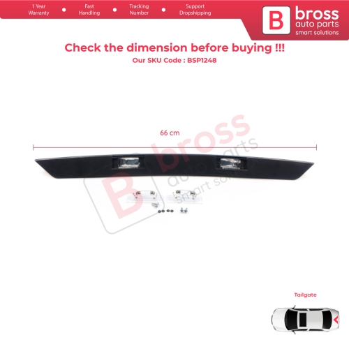 Rear Tailgate Number Plate Light Housing Strip For VW Transporter T5 2003-2015 7E0827329F