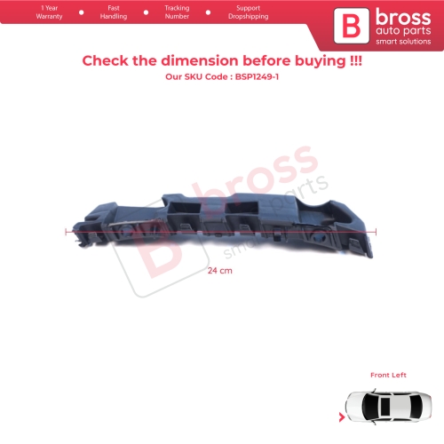 Front Left Bumper Mount Holder Support Bracket for Renault Dacia Logan Sandero Stepway MK2 Symbol MK3 Facelift 2017-On  631438295R