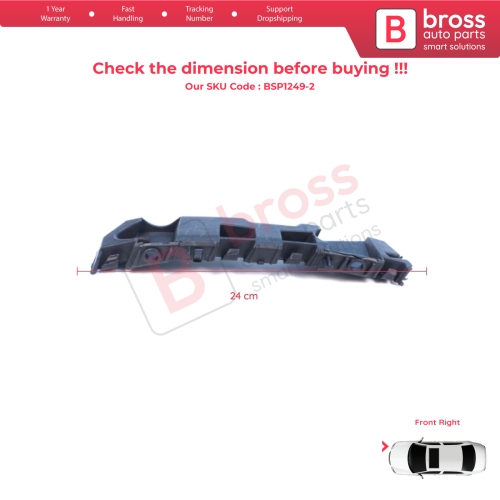 Front Right Bumper Mount Holder Support Bracket for Renault Dacia Logan Sandero Stepway MK2 Symbol MK3 Facelift 2017-On  631427999R