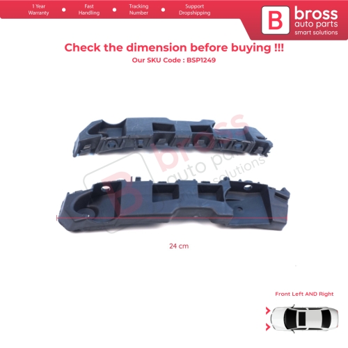 Front Left Right Bumper Mount Holder Support Bracket for Renault Dacia Logan Sandero Stepway MK2 Symbol MK3 Facelift 2017-On  631438295R 631427999R