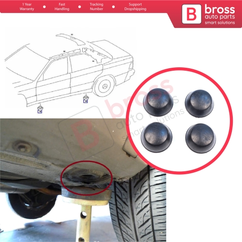 4 Pieces Jack Mount Lift Point Support Rubber Plug Pad Cap for Mercedes 190 190E 190D W201 1982-1993