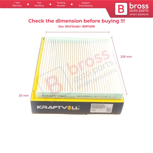 Cabin Air Particulate Pollen Filter Genuine KRAFTVOLL 06040053 for Hyundai Tucson MK1 JM MK3 TL Elantra MK4 HD ix35 MK2 i30 MK2 GD i20 MK2 GB Ioniq AE