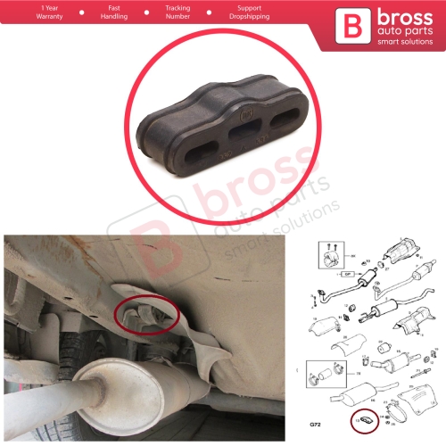 Exhaust Rear Muffler Cushion Mounting for Vauxhall Opel Combo B Astra F Kadett E Tigra A Daewoo Nexia Espero 852717
