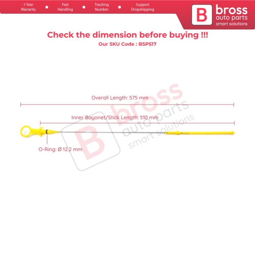 Oil Level Measurer Rod Dipstick 510 mm for Renault Megane Scenic Kangoo MK2 Clio MK3 Modus 1.5 dCi Engine 111400275R