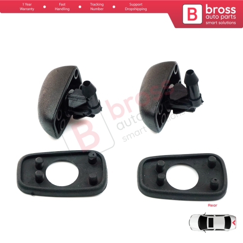2 Pieces Rear Window Wiper Water Washer Nozzle Spray Jets for Renault R19 1988-2000 3/5-Door HB 7700793609