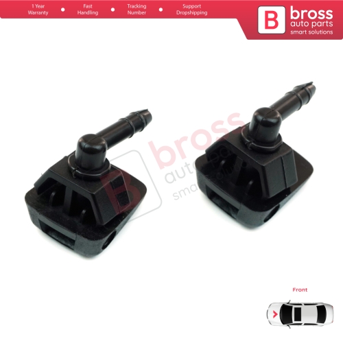 2 Pieces Front Windscreen Water Washer Nozzle Spray Jets 735277664 for Fiat Peugeot Citroen