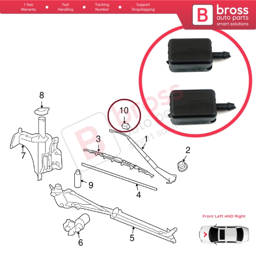 2 Pieces Front Window Wiperarm Water Washer Nozzle Spray Twin Dual Jet for Scania P G R T Series Truck Terraza Uplander Montana Relay 19120933