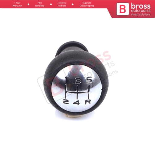 5 Speed Gear Shift Stick Knob Black Chrome For Peugeot Citroen