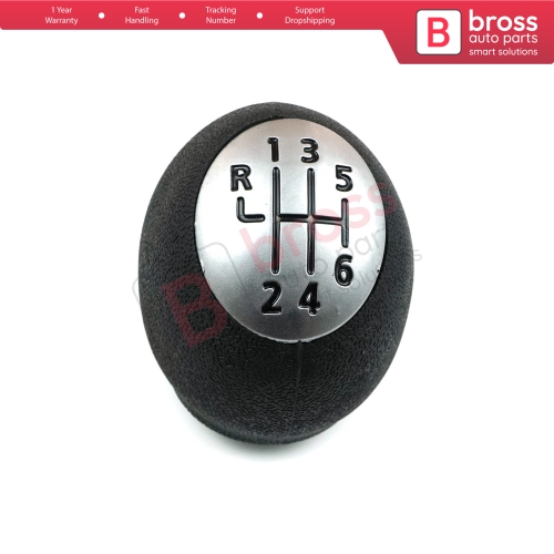 6 Speed Shift Gear Stick Knob 328650024R Chrome Black For Renault Dacia Nissan Opel