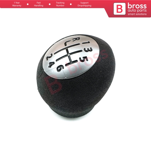 6 Speed Shift Gear Stick Knob 328650024R Chrome Black For Renault Dacia Nissan Opel