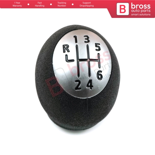 6 Speed Shift Gear Stick Knob 328650024R Chrome Black For Renault Dacia Nissan Opel