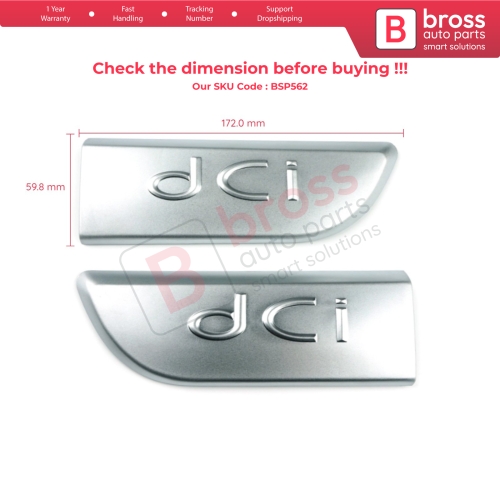 2 Pieces Chrome DCI Badge Emblem 8200717150 Left Right For Renault Megane MK2 Scenic MK2