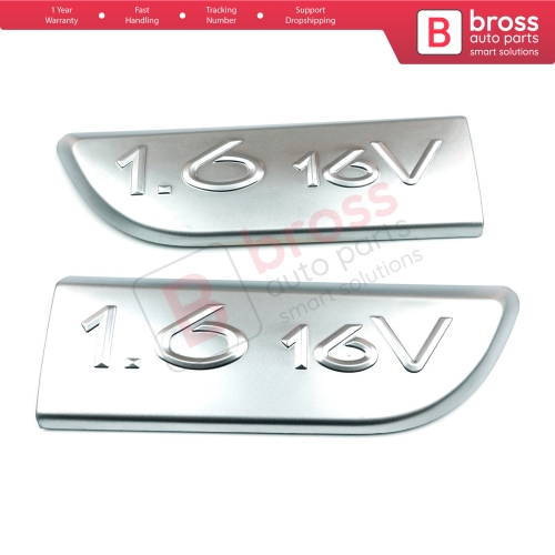 2 Pieces Chrome 1.6 16V Badge Emblem 8200209130 Left and Right For Renault Megane MK2 Scenic MK2