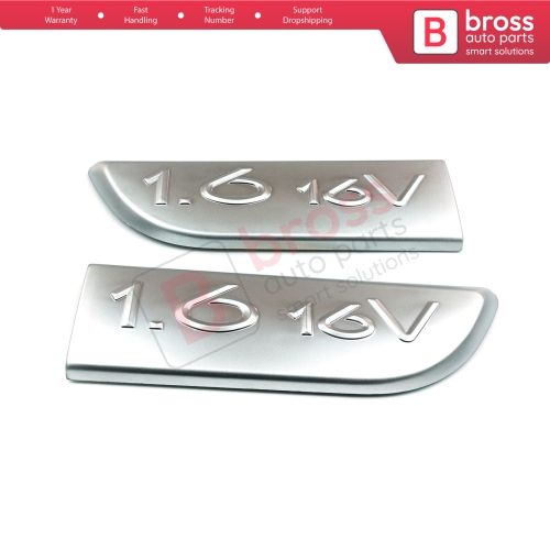 2 Pieces Chrome 1.6 16V Badge Emblem 8200209130 Left and Right For Renault Megane MK2 Scenic MK2