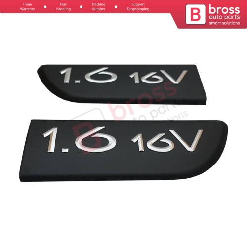 2 Pieces Black 1.6 16V Badge Emblem 8200209130 Left Right For Renault Megane MK2 Scenic MK2