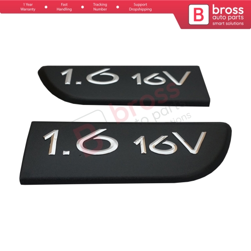 2 Pieces Black 1.6 16V Badge Emblem 8200209130 Left Right For Renault Megane MK2 Scenic MK2