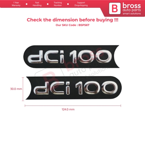 2 Pieces Black dci 100 Badge Monogram Emblem for Renault Master