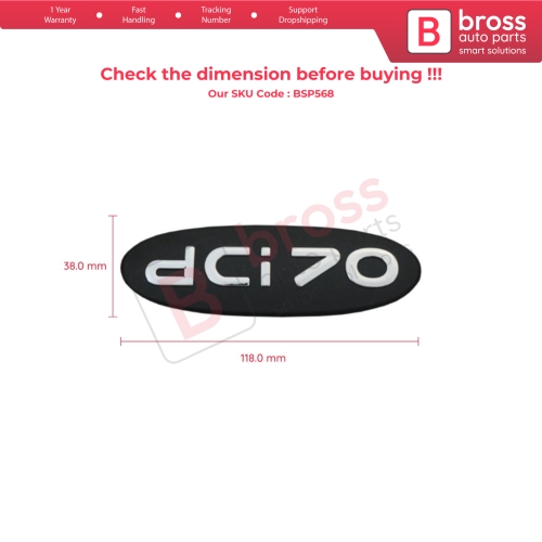 Black dci 70 Badge Monogram Emblem for Renault Kangoo 1998-2007 8200120852