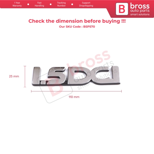 Rear Trunk 1.5 DCI Logo Badge Monogram Emblem Chrome Color for Renault Dacia Sandero Logan MK1 848900044R