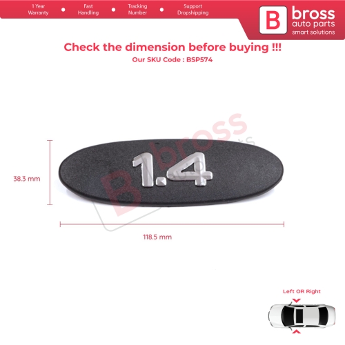 Black 1.4 Logo Badge Monogram Emblem for Renault Clio MK2 II BB CB Kangoo MK1 FC KC 7700422223