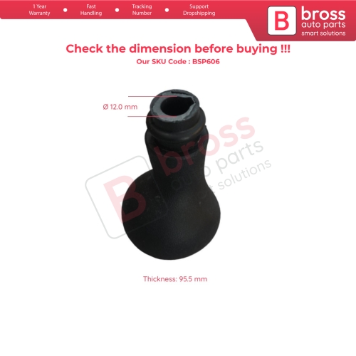 5 Speed Gear Shift Stick Knob Black for Fiat Doblo MK1 2000-2009