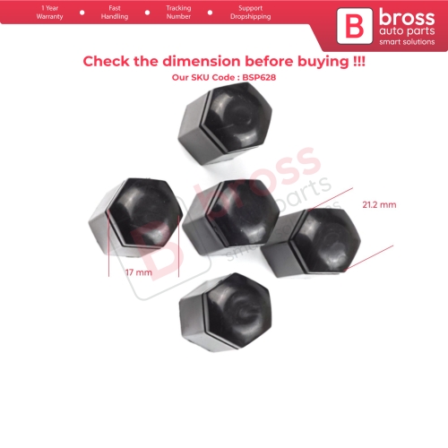 5 Pieces Car Wheel Bolt Screw Cover 6006066 13160977 Black Plastic Cap for Vauxhall Opel GM 32.80 mm* 17 mm