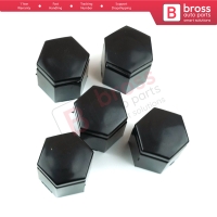 5 Pieces Car Wheel Bolt Screw Cover 1008209 90343694 Black Plastic Cap for Vauxhall Opel GM 22.30 mm* 17mm