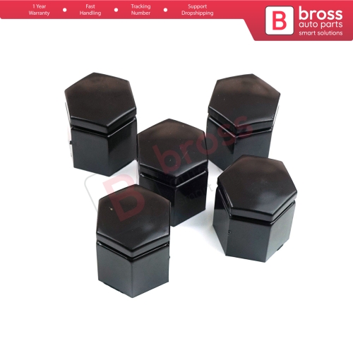 5 Pieces Car Wheel Bolt Screw Cover 1008209 90343694 Black Plastic Cap for Vauxhall Opel GM 22.30 mm* 17mm