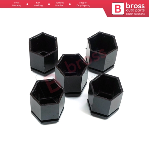 5 Pieces Car Wheel Bolt Screw Cover 1008209 90343694 Black Plastic Cap for Vauxhall Opel GM 22.30 mm* 17mm